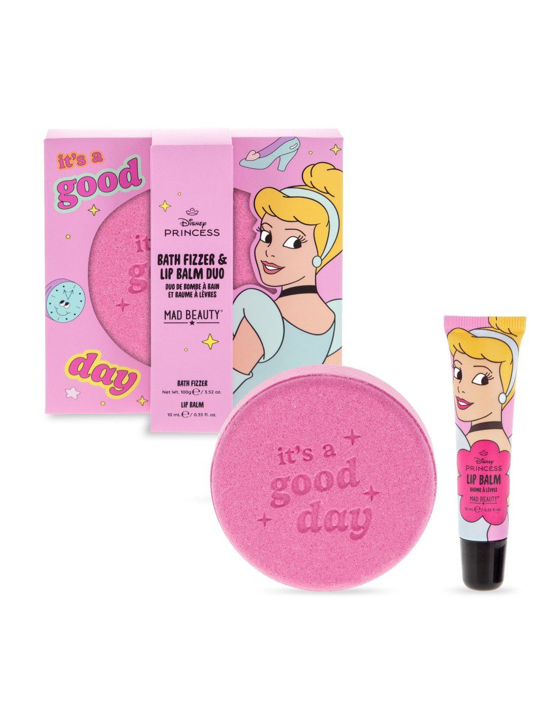 Princess Express Yourself Bath Fizzer & Lip Balm Set Cinder By Mad Beauty - Image 2