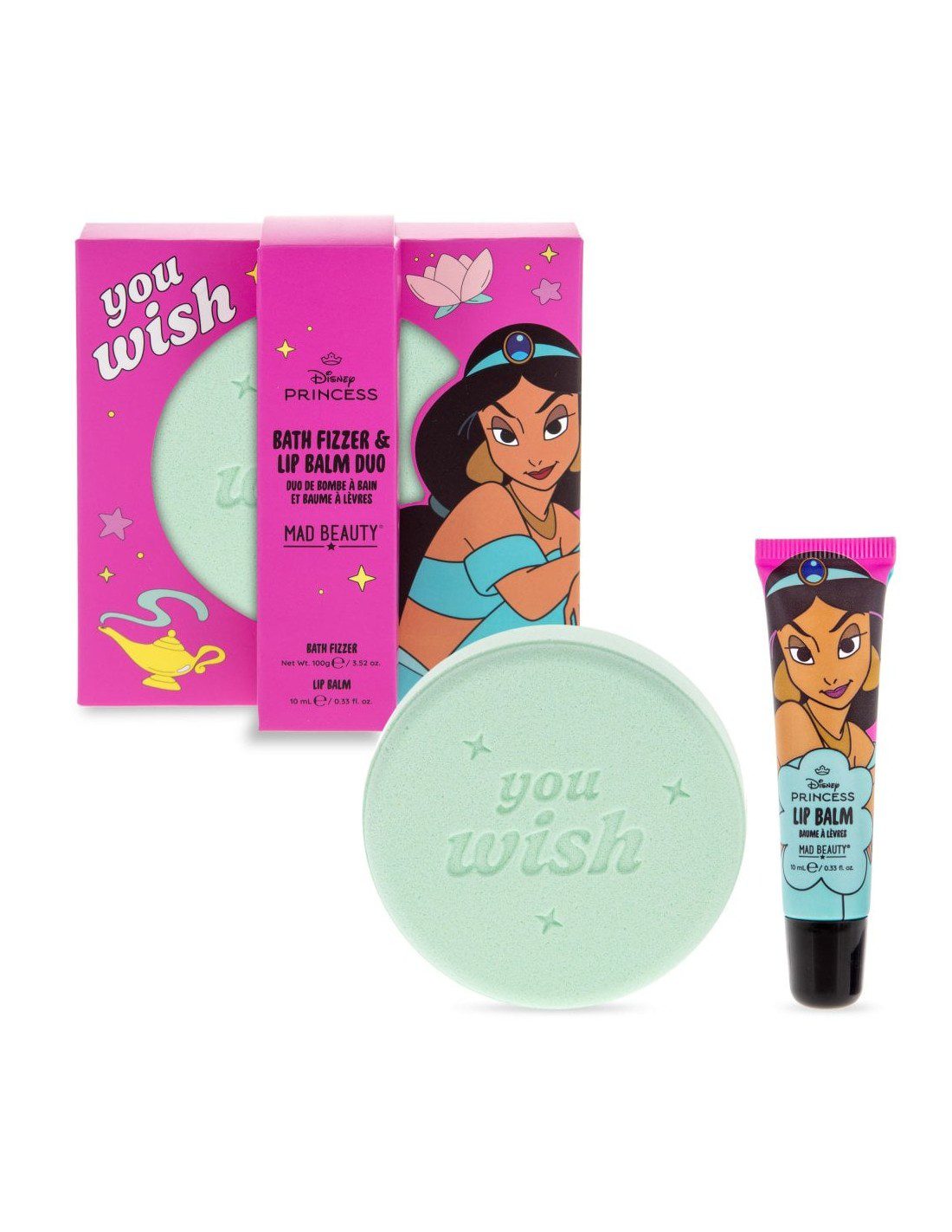 Princess Express Yourself Bath Fizzer & Lip Balm Set Jasmine By Mad Beauty - Image 2