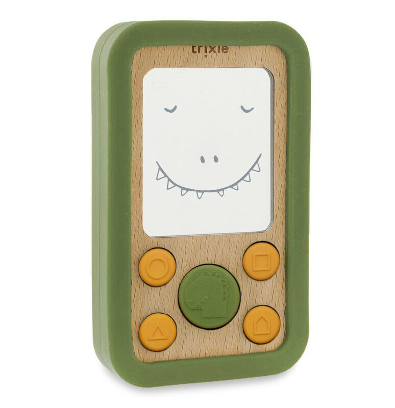 Wooden Silicone Baby Phone Mr. Dino By Trixie