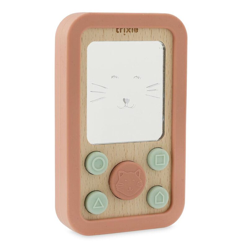 Wooden Silicone Baby Phone Mrs. Cat By Trixie