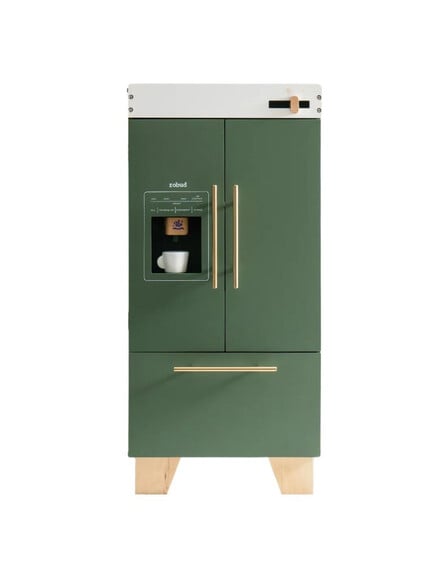 Wooden Children's Refrigerator With Accessories Vintage Green