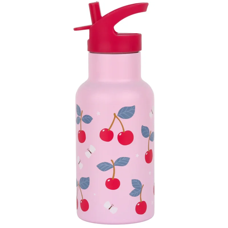 Stainless steel drink bottle Cherries By Little Lovely Company