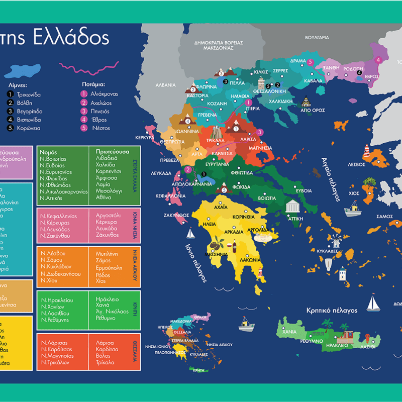 Σουπλά Χάρτης της Ελλάδος By A To J