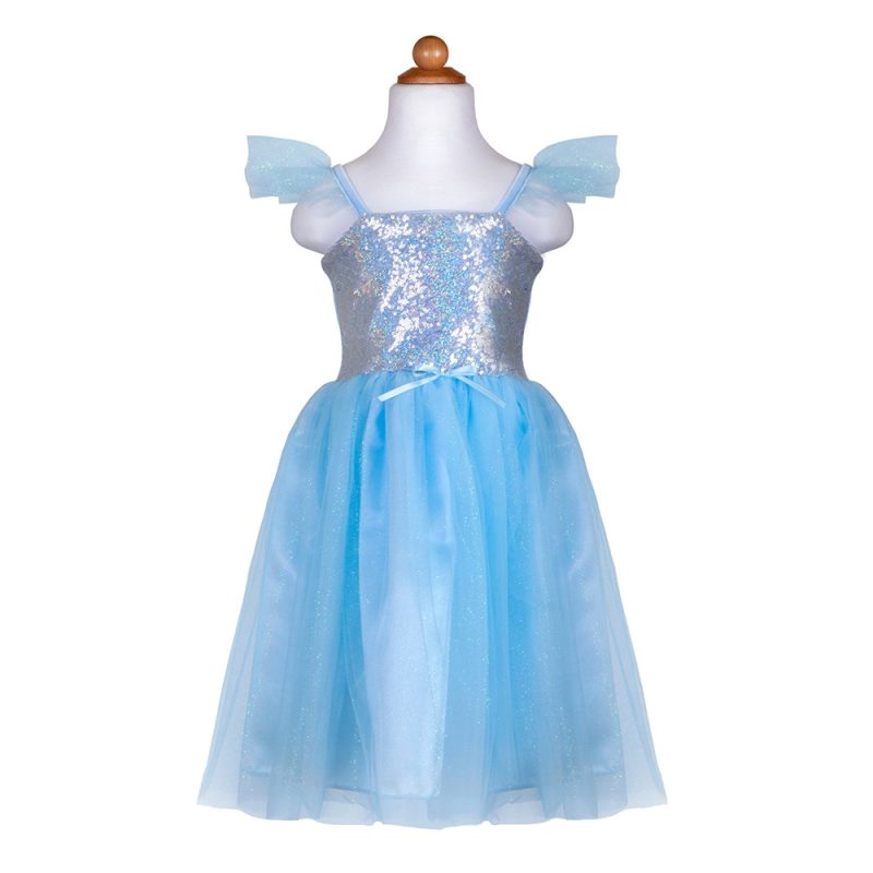 Princess Costume Light Blue with Sequins, 2-4 years By Great Pretenders
